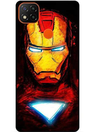 Чехол силиконовый бампер для xiaomi redmi 9c с рисунком marvel марвел железный человек iron man