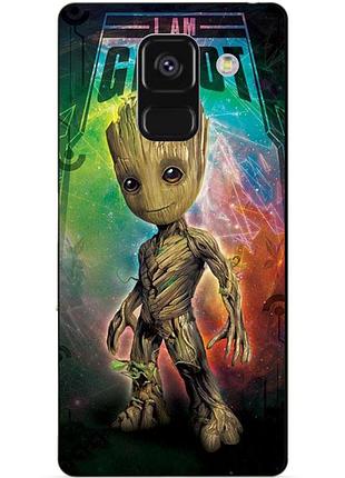 Чехол силиконовый бампер для samsung a8 plus с рисунком groot грут стражи галактики