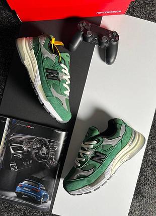 Мужские кроссовки new balance 992 green white grey