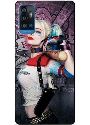 Чехол силиконовый бампер для zte blade a71 с рисунком харли квинн