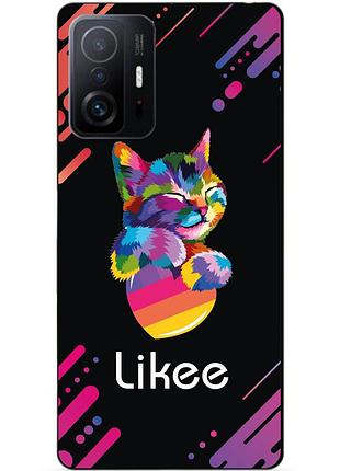 Чехол силиконовый бампер для xiaomi 11t / 11t pro с рисунком likee лайки