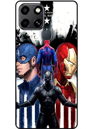 Силіконовий бампер чохол для infinix smart 6 з малюнком marvel марвел людина-павук