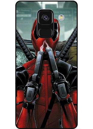 Силіконовий бампер чохол для samsung a8 plus з малюнком дедпул deadpool