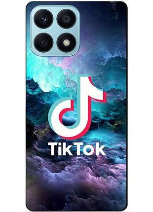Чехол силиконовый бампер для huawei honor x8a с рисунком tik tok тик ток