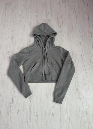 Зіпка худі кофта hollister худи сіра коротка
