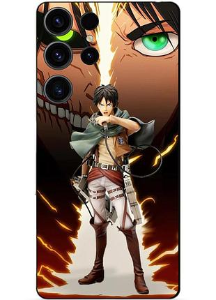 Чехол силиконовый бампер для samsung s23 ultra с рисунком атака титанов attack on titan