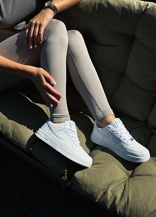 Кроссовки nike air force 1 low white женские унисекс кеды найк аир форс белые кожаные демисезонные 36 - 43