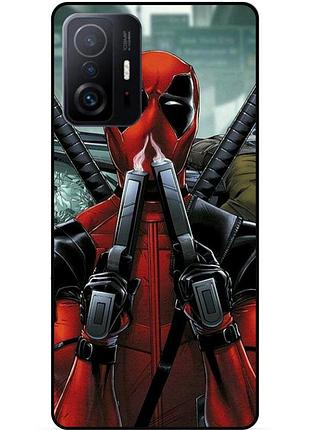 Чехол силиконовый бампер для xiaomi 11t / 11t pro с рисунком дэдпул deadpool