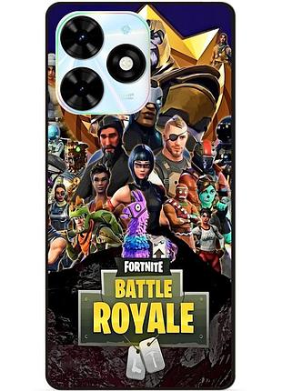 Чехол силиконовый бампер для tecno spark 20c с рисунком фортнайт fortnite