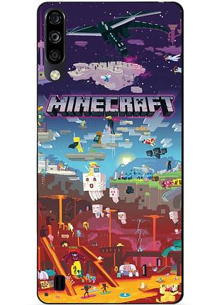 Чехол силиконовый бампер для zte blade a7 2020 игра minecraft майнкрафт