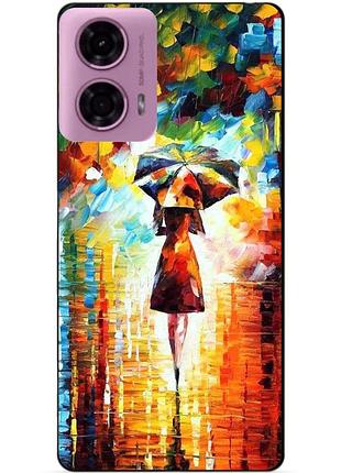 Силіконовий чохол бампер для motorola moto g24 з малюнком прогулянка