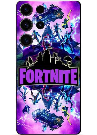 Чехол силиконовый бампер для samsung s23 ultra с рисунком fortnite marvel фортнайт марвел
