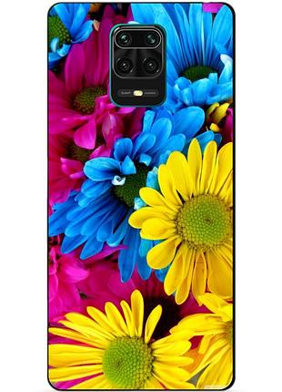 Силіконовий чохол бампер для xiaomi redmi note 9 pro з малюнком хризантеми квіти