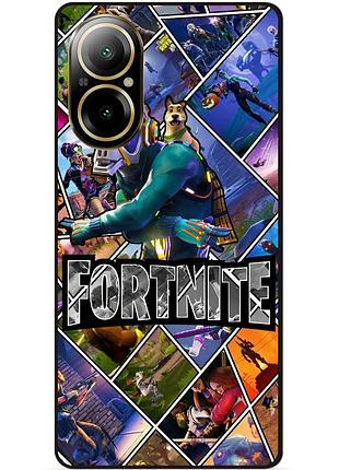 Чехол силиконовый бампер для realme c67 с картинкой фортнайт fortnite