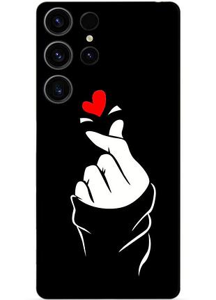 Чехол силиконовый бампер для samsung s23 ultra с рисунком знак любви