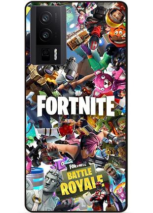 Чехол силиконовый бампер для xiaomi poco f5 pro с картинкой fortnite фортнайт