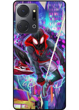 Чехол силиконовый бампер для huawei honor x7a с картинкой spider man человек паук майлз моралес