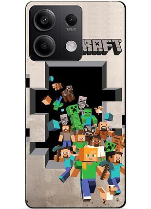 Силіконовий чохол бампер для xiaomi redmi note 13 4g з картинкою minecraft майнкрафт