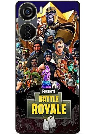 Чехол силиконовый бампер для zte blade v40 design с рисунком фортнайт fortnite