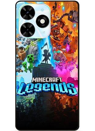 Чехол силиконовый бампер для tecno spark go 2024 игра майнкрафт minecraft