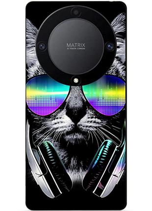 Силіконовий чохол бампер для huawei honor magic 6 lite з малюнком музичний кіт