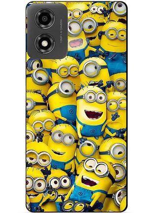 Силіконовий чохол бампер для motorola moto g04 з малюнком міньйони minion