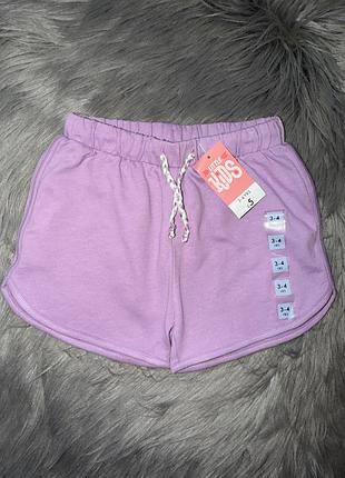 Нові базові бузкові шорти на дівчинку 3/4р matalan