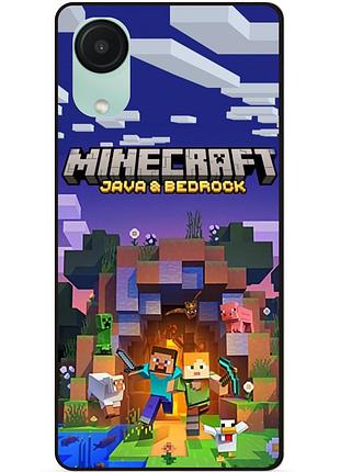 Чехол силиконовый бампер для samsung a03 core с картинкой майнкрафт minecraft