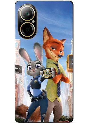 Чехол силиконовый бампер для realme c67 с рисунком джуди зверополис zootopia