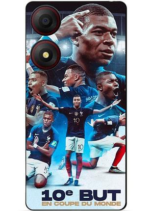 Чехол силиконовый бампер для zte blade a34 с рисунком мбаппе франция mbappe
