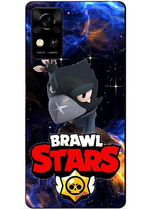 Чехол силиконовый бампер для zte blade a31 с героем космический бравл ворон