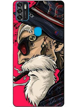 Силіконовий чохол бампер для zte blade a7s з малюнком дід хіпстер