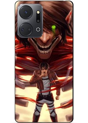 Чехол силиконовый бампер для huawei honor x7a с рисунком attack on titan атака титанов