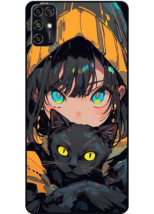 Силіконовий бампер чохол для zte blade v2020 smart з малюнком котик аніме