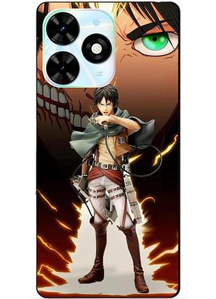 Чехол силиконовый бампер для tecno spark 20c с рисунком атака титанов attack on titan