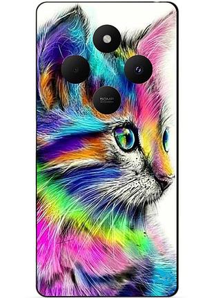 Чехол силиконовый бампер для xiaomi poco c75 с рисунком акварельный кот