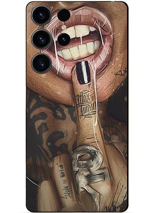 Чехол силиконовый бампер для samsung s23 ultra с рисунком swag