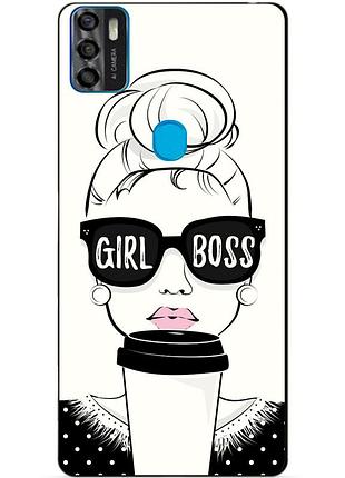Чехол силиконовый бампер для zte blade a7s с рисунком girl boss