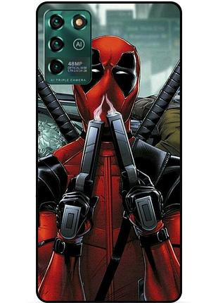 Чехол силиконовый бампер для zte blade v30 vita с рисунком дэдпул deadpool