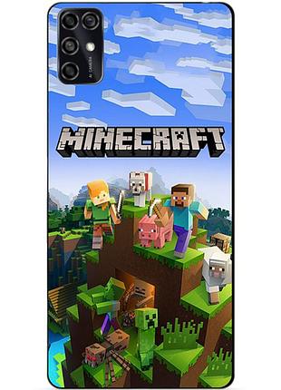 Чехол силиконовый бампер для zte blade v2020 smart с рисунком minecraft майнкрафт