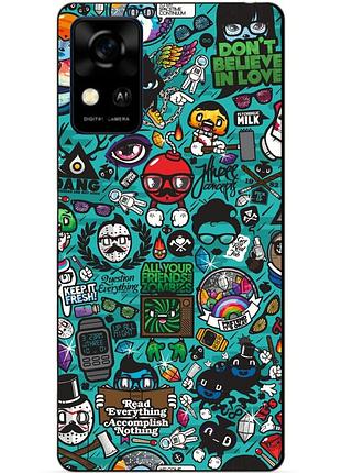 Силіконовий чохол бампер для zte blade a31 з малюнком стикери