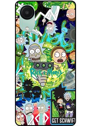 Чехол силиконовый бампер для samsung a03 core с рисунком rick and morty рик и морти