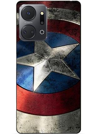 Чехол силиконовый бампер для huawei honor x7a с рисунком капитан америка супергерой marvel