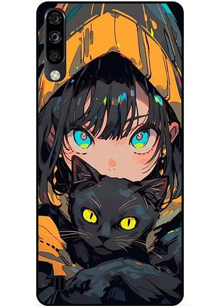 Чехол силиконовый бампер для zte blade a7 2020 с рисунком аниме котик