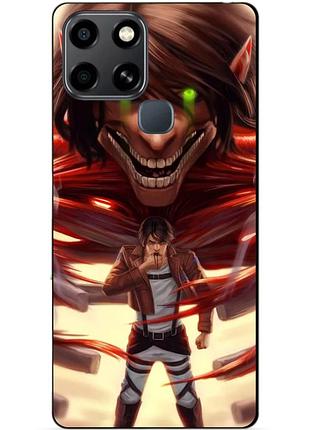 Чехол силиконовый бампер для infinix smart 6 с рисунком attack on titan атака титанов