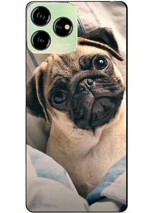 Чехол силиконовый бампер для zte blade v50 design с рисунком фото мопс