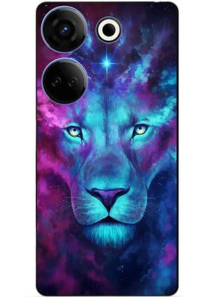 Силіконовий чохол бампер для tecno camon 20 pro з малюнком космічний лев
