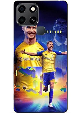 Чехол силиконовый бампер для infinix smart 6 с рисунком роналдо аль наср ronaldo