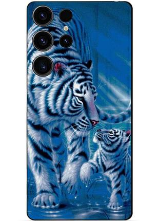 Чехол силиконовый бампер для samsung s23 ultra с рисунком тигры
