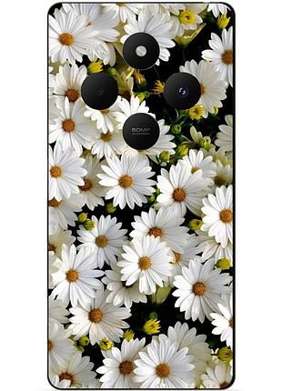 Чехол силиконовый бампер для xiaomi redmi 14c с рисунком ромашки цветы
